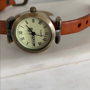 Leather band vintage watch
